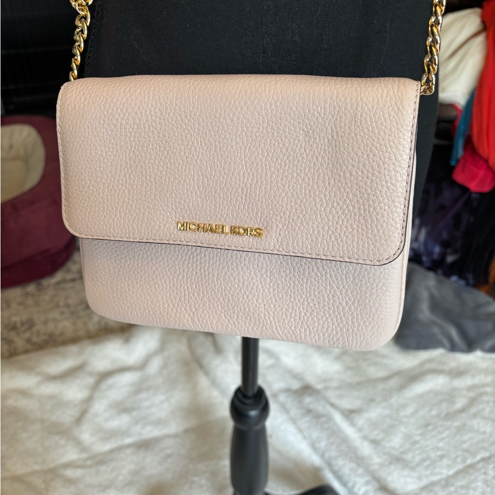 Michael Kors Blush Pink Crossbody with Gold Chain